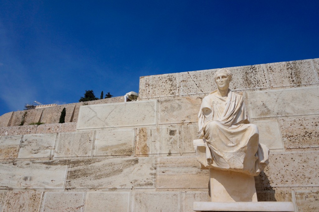 Statue and blue