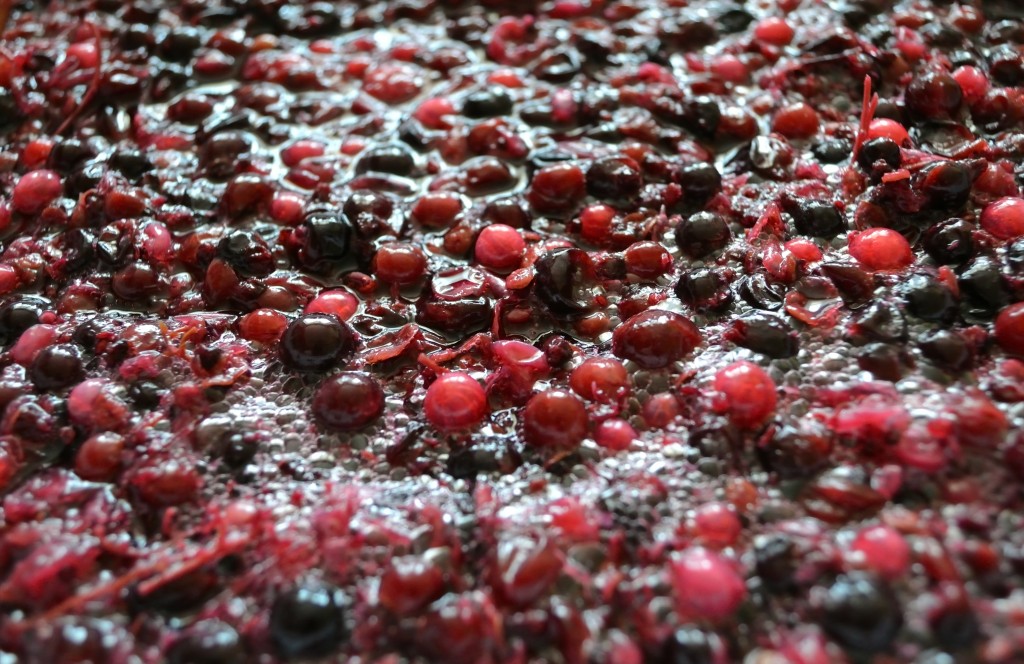 Fermentation of the pulp from berries for wine