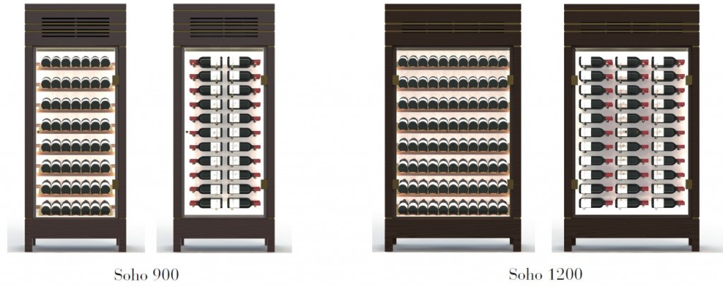 The Spiral Cellars Soho 900 wine cabinet and Soho 1200 wine cabinet